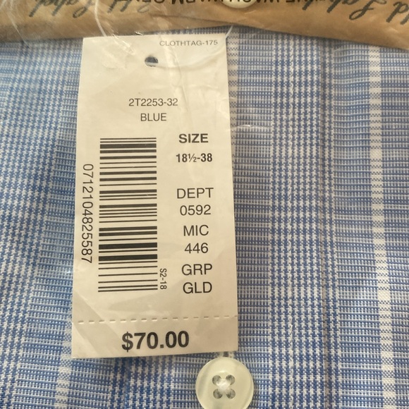 Long Sleeve Mens Dress Shirt 181/2-38 - Picture 3 of 5